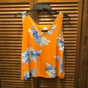Ana tank top, orange gauzy material small